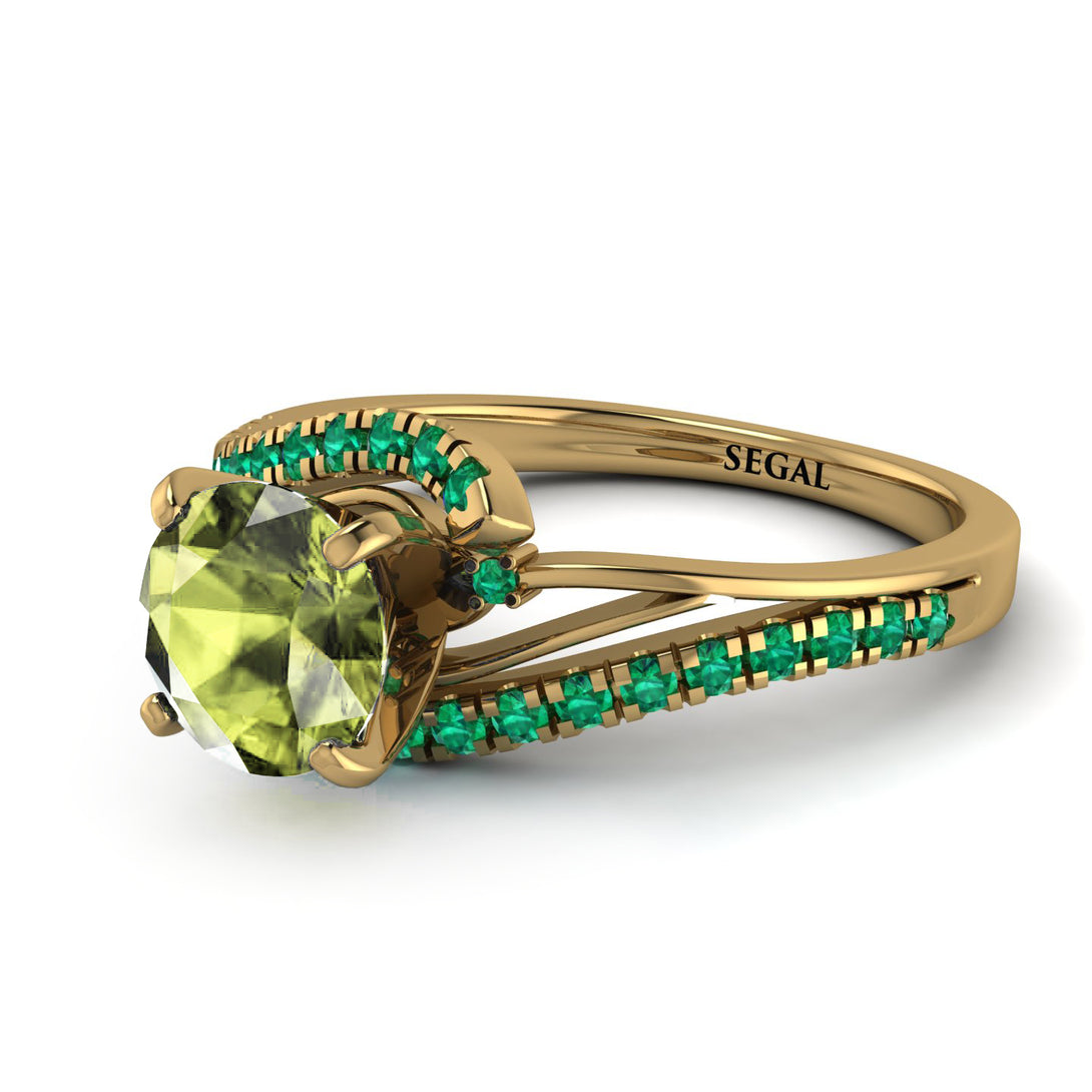 Twist Shank Peridot Engagement Ring - Maria No. 704