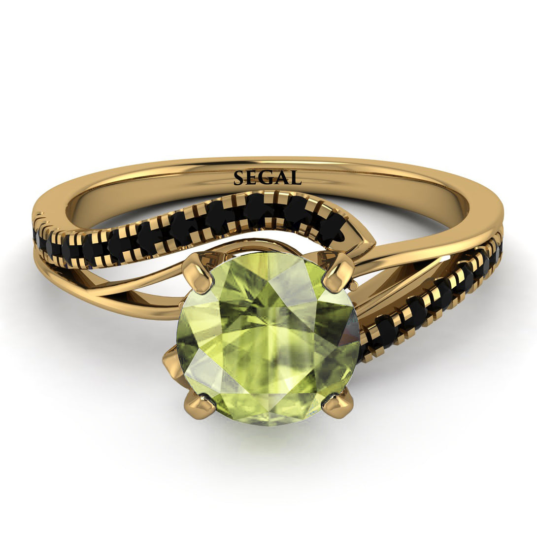 Twist Shank Peridot Engagement Ring - Maria No. 707