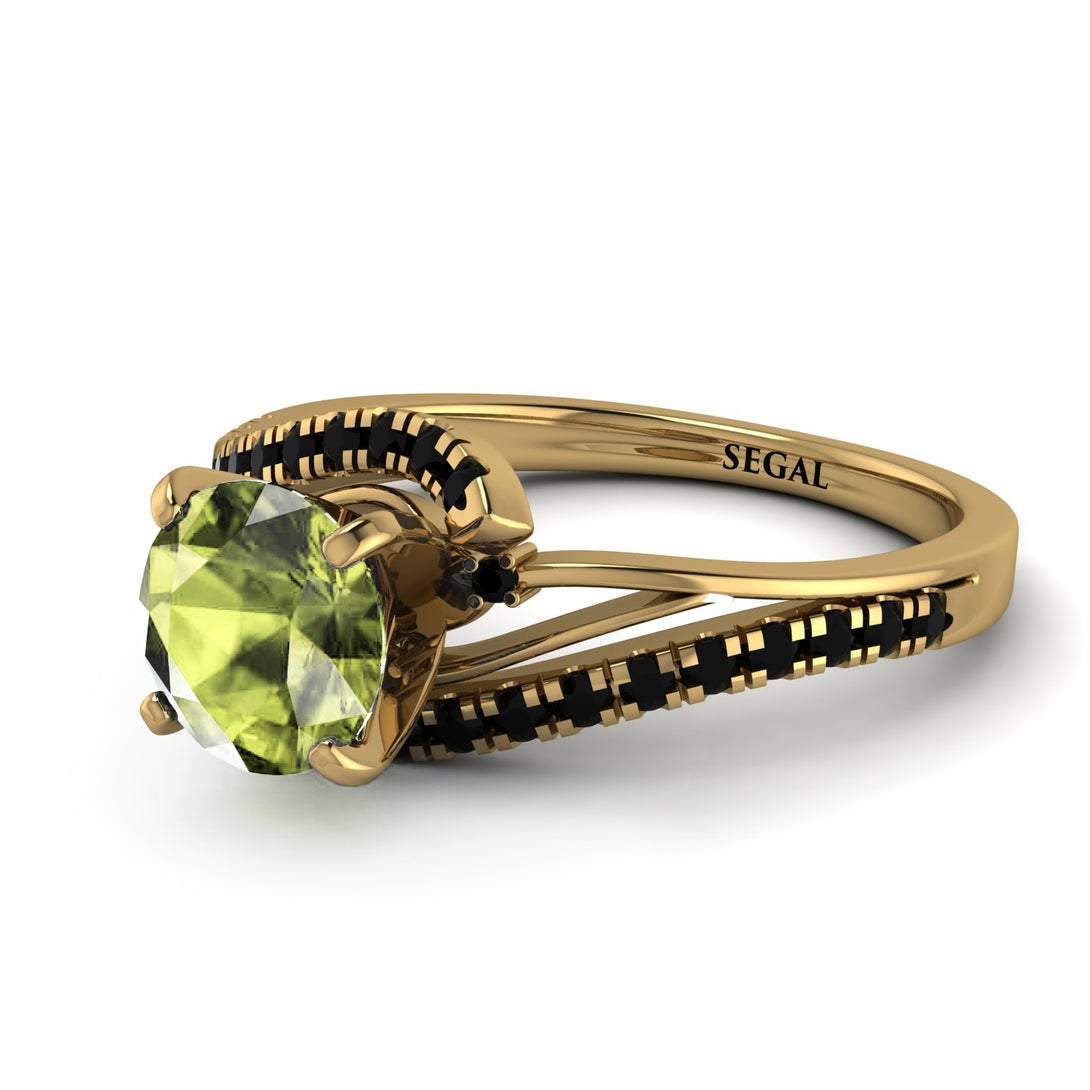 Twist Shank Peridot Engagement Ring - Maria No. 707