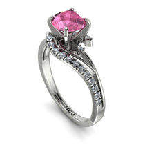 Twist Shank Pink Moissanite Engagement Ring - Maria No. 803 image 1