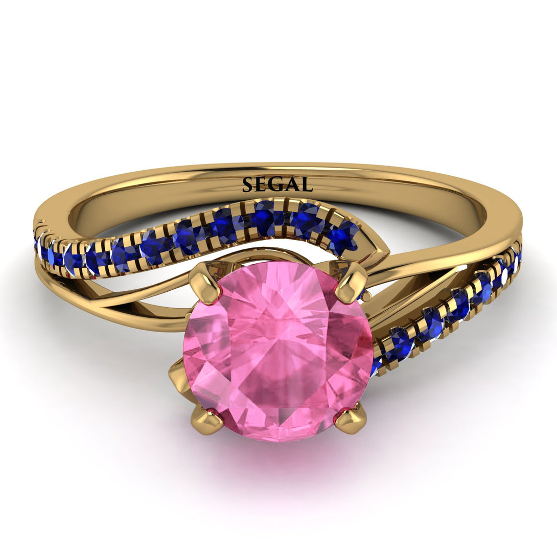 Twist Shank Pink Moissanite Engagement Ring - Maria No. 813