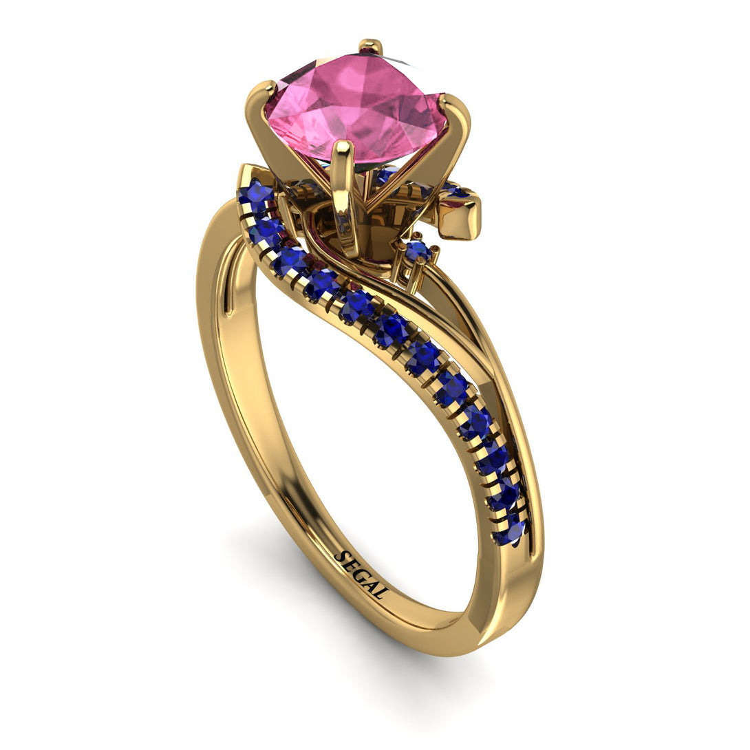 Twist Shank Pink Moissanite Engagement Ring - Maria No. 813