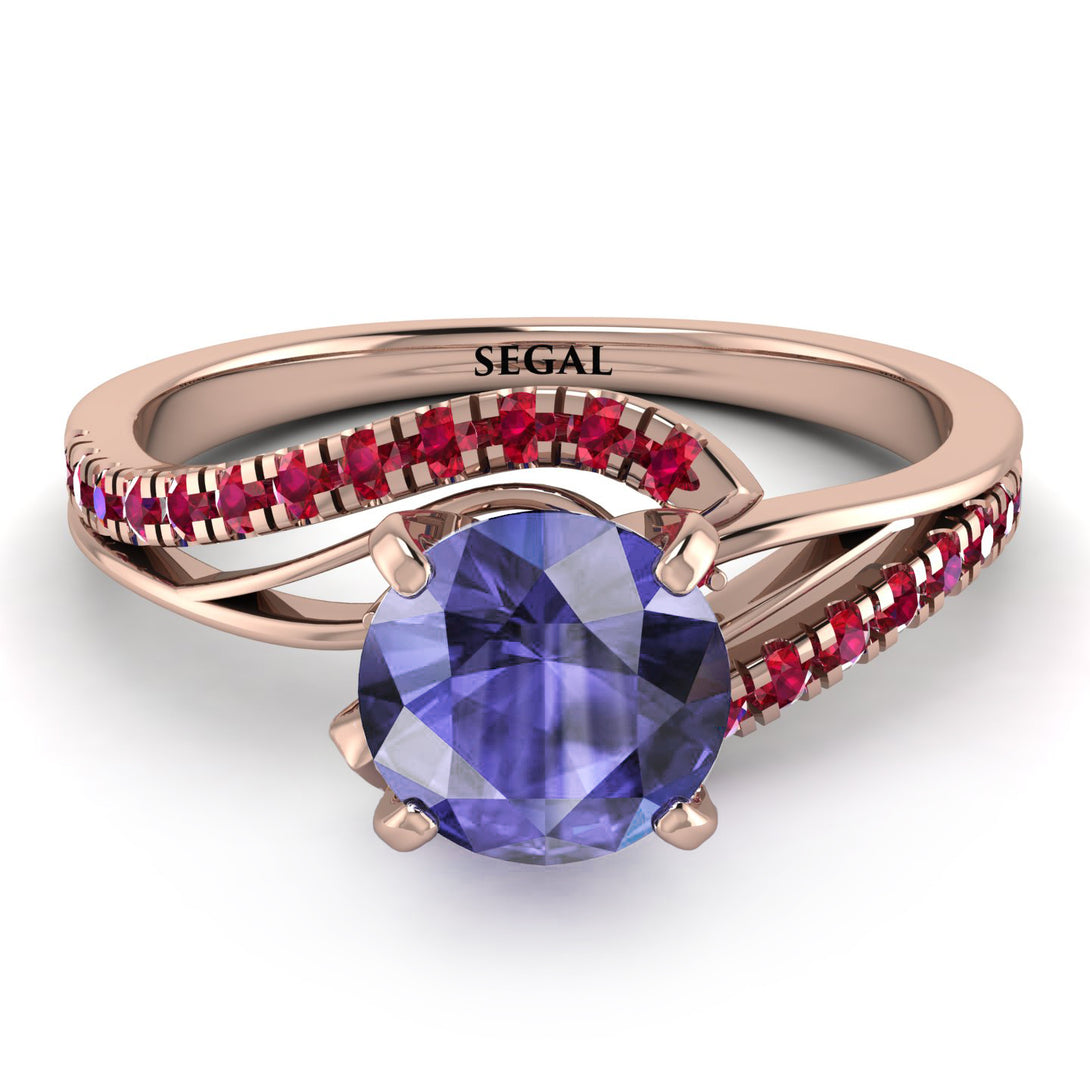 Twist Shank Tanzanite Engagement Ring - Maria No. 211