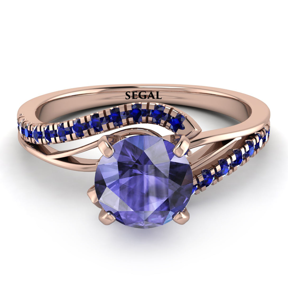 Twist Shank Tanzanite Engagement Ring - Maria No. 214
