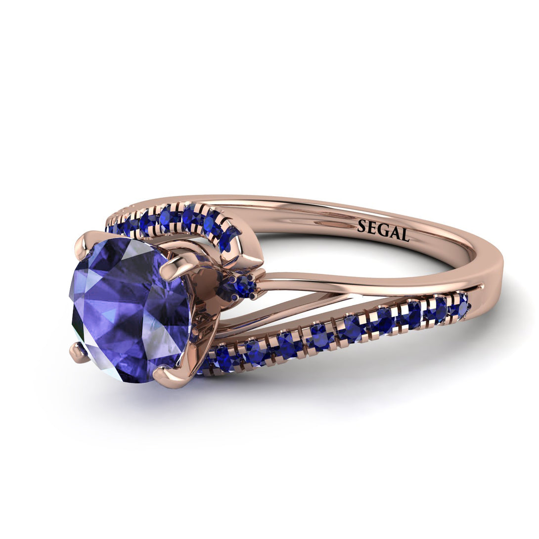 Twist Shank Tanzanite Engagement Ring - Maria No. 214