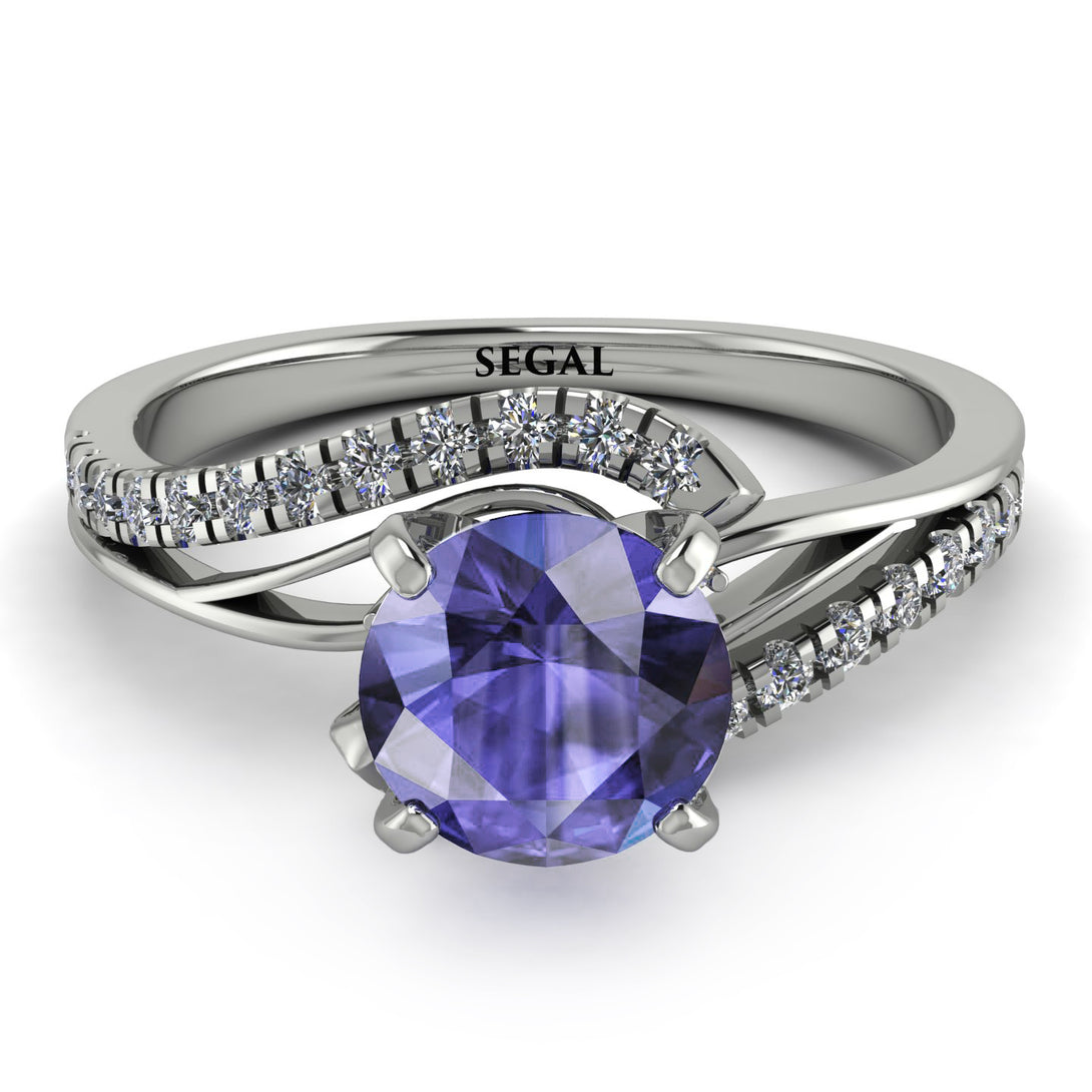 Twist Shank Tanzanite Engagement Ring - Maria No. 203