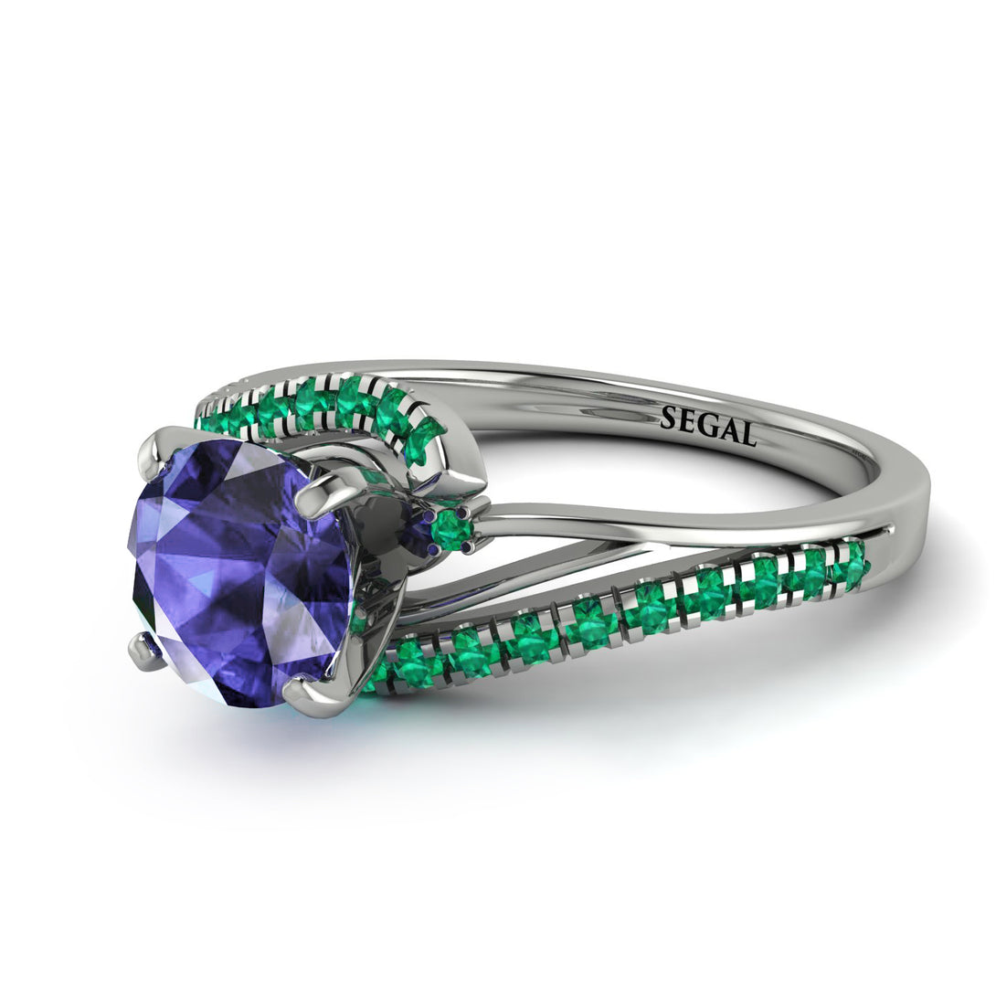 Twist Shank Tanzanite Engagement Ring - Maria No. 206