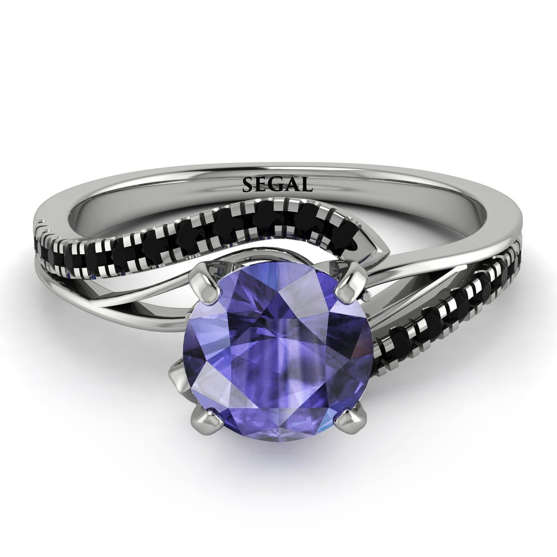 Twist Shank Tanzanite Engagement Ring - Maria No. 209