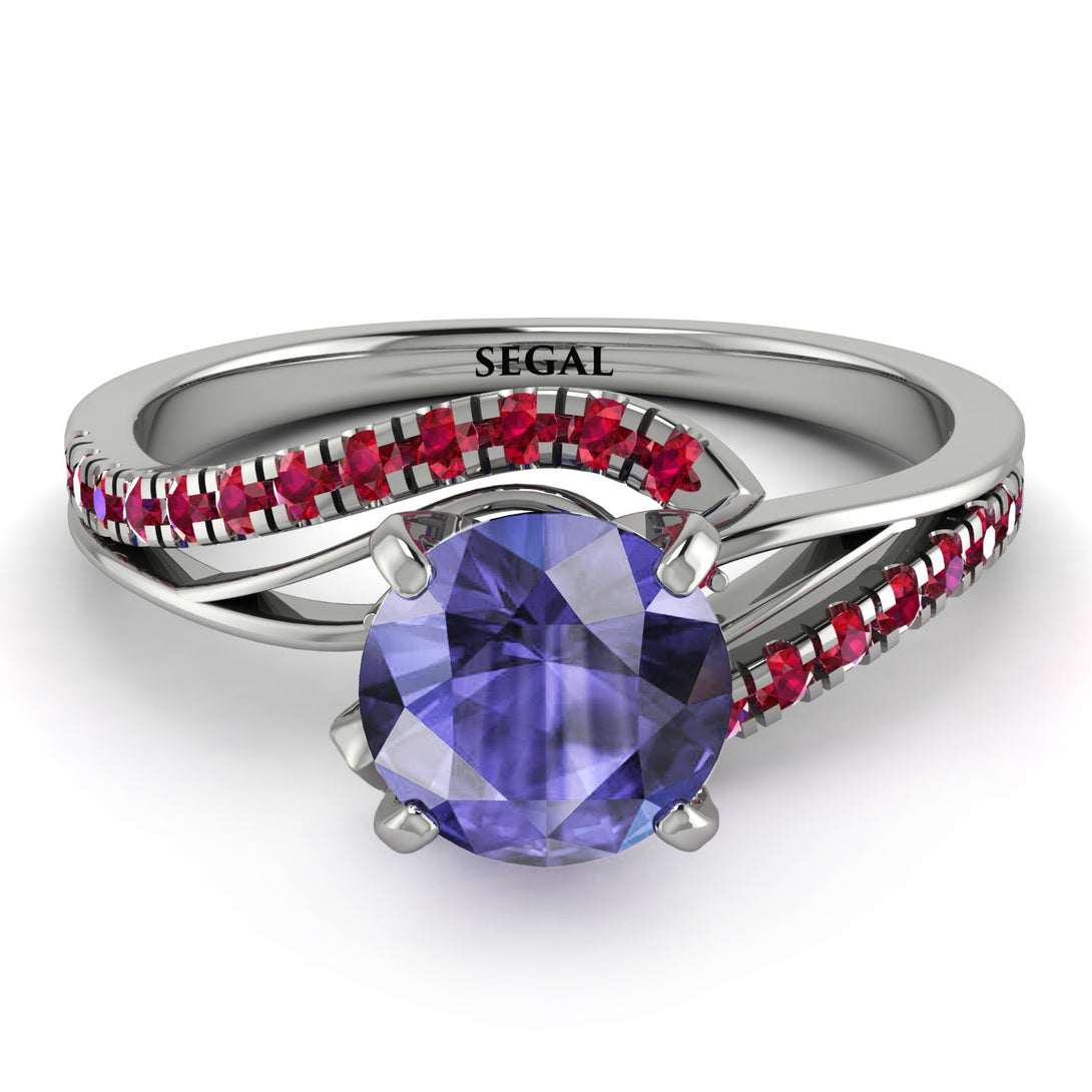 Twist Shank Tanzanite Engagement Ring - Maria No. 212