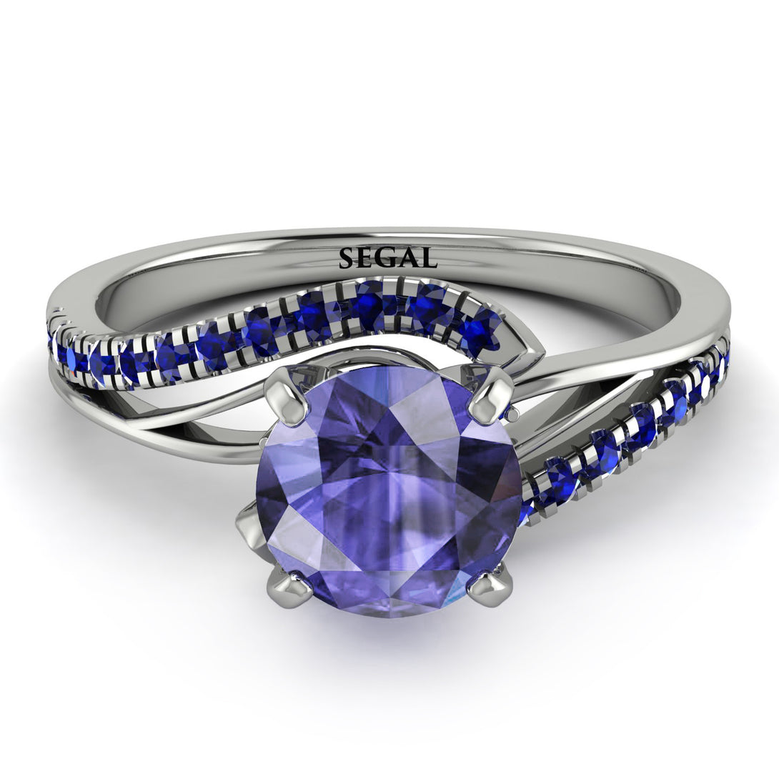 Twist Shank Tanzanite Engagement Ring - Maria No. 215