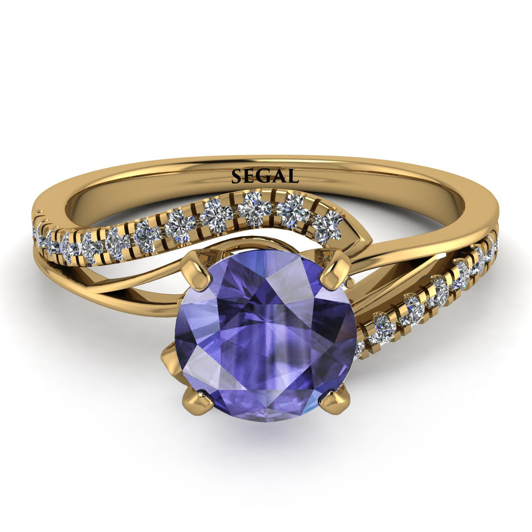 Twist Shank Tanzanite Engagement Ring - Maria No. 201