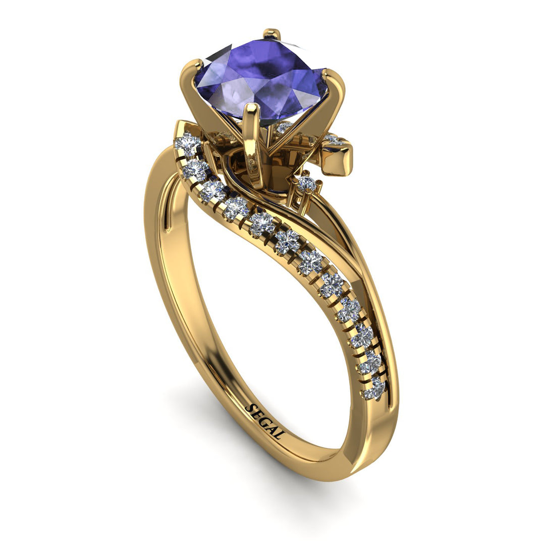 Twist Shank Tanzanite Engagement Ring - Maria No. 201
