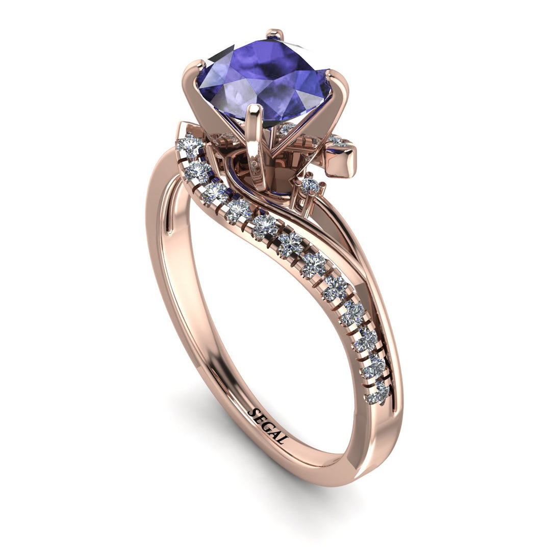 Twist Shank Tanzanite Engagement Ring - Maria No. 202