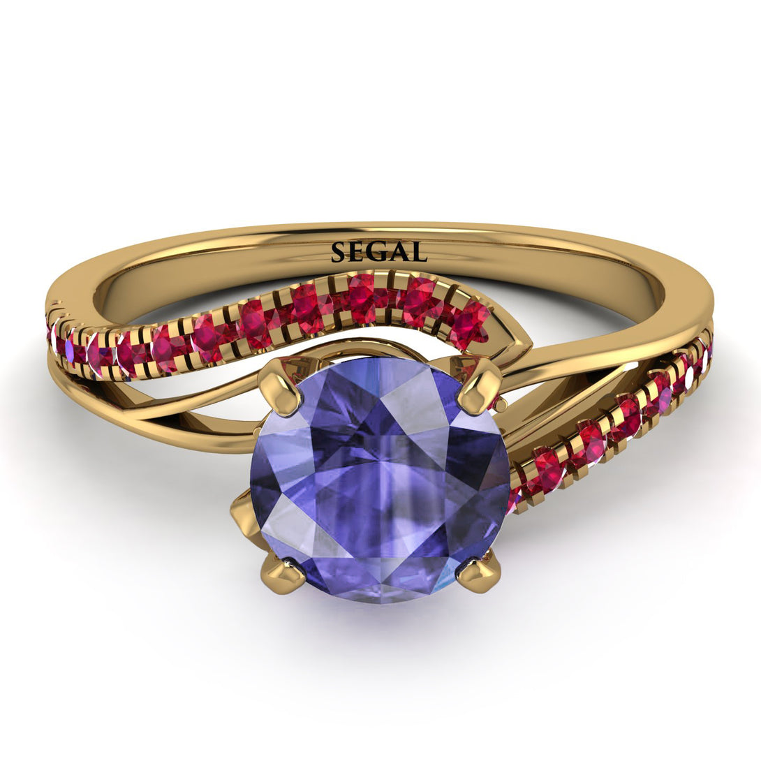 Twist Shank Tanzanite Engagement Ring - Maria No. 210