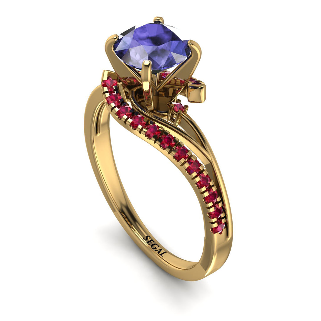 Twist Shank Tanzanite Engagement Ring - Maria No. 210