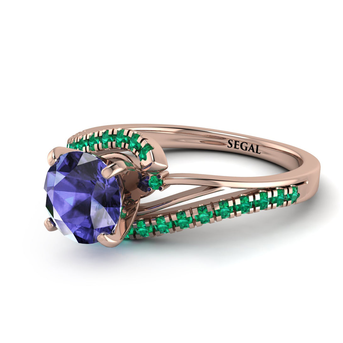 Twist Shank Tanzanite Engagement Ring - Maria No. 205