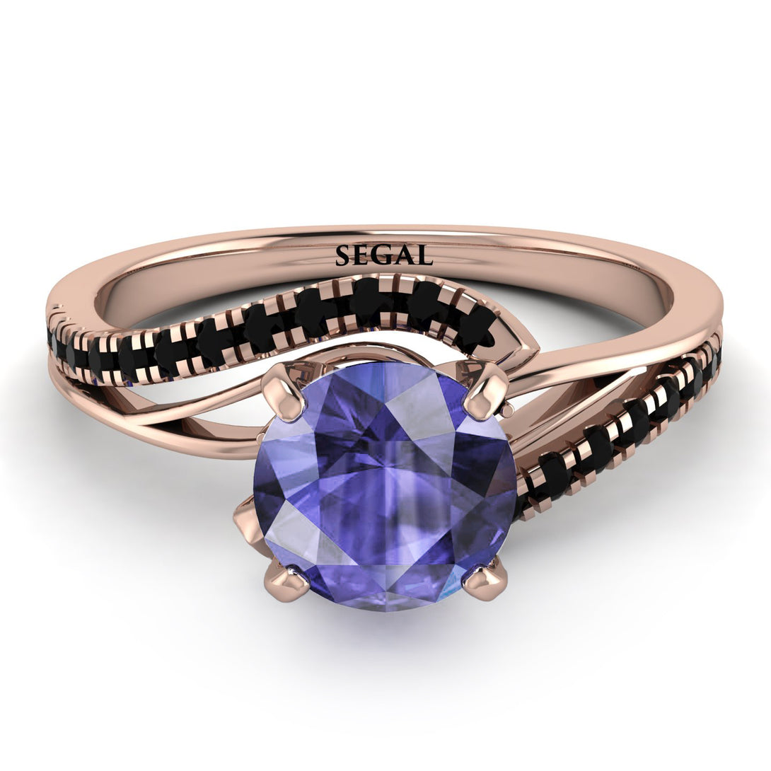 Twist Shank Tanzanite Engagement Ring - Maria No. 208