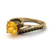 Twist Shank Yellow Diamond Engagement Ring - Maria No. 1007