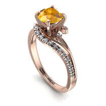 Twist Shank Yellow Diamond Engagement Ring - Maria No. 1002 image 1