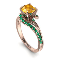 Twist Shank Yellow Diamond Engagement Ring - Maria No. 1005 image 1