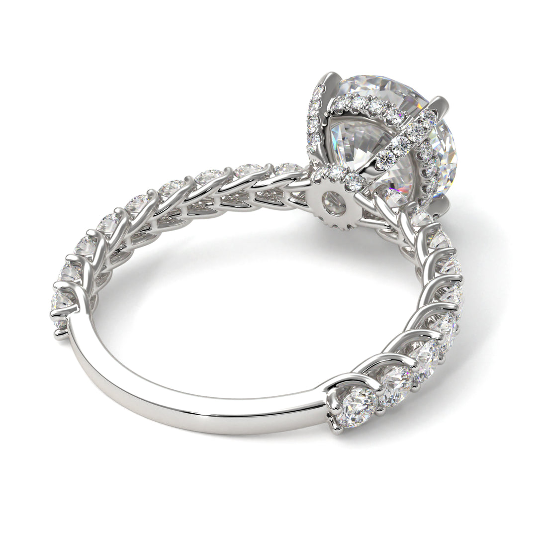 Diamond Twisted Band Halo Engagement Ring - Avianna No. 3