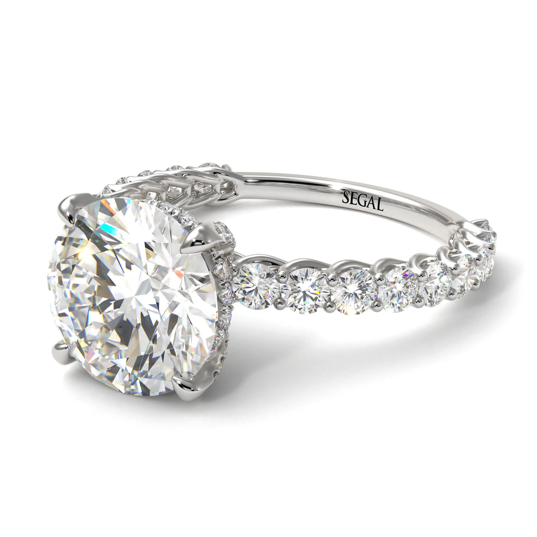 Diamond Twisted Band Halo Engagement Ring - Avianna No. 3