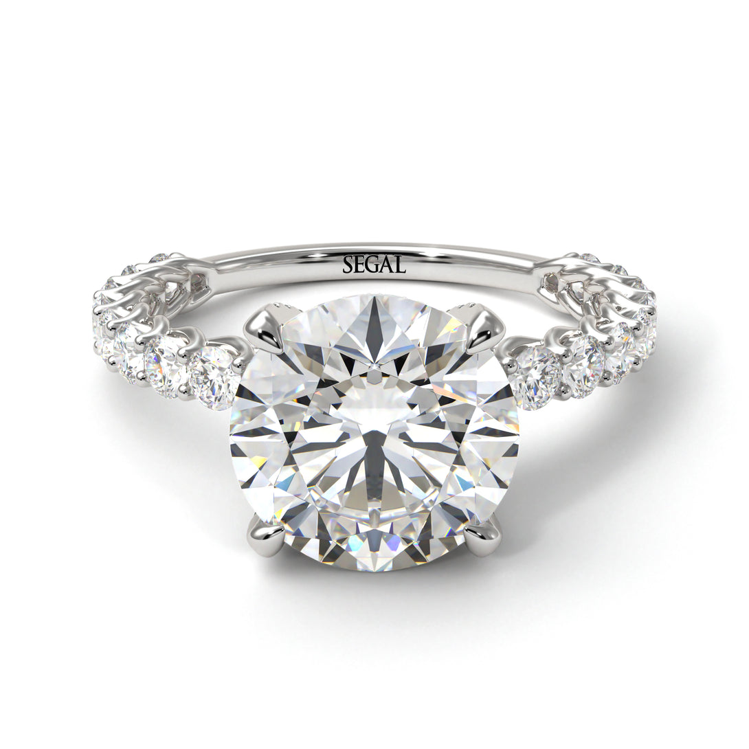 Diamond Twisted Band Halo Engagement Ring - Avianna No. 3