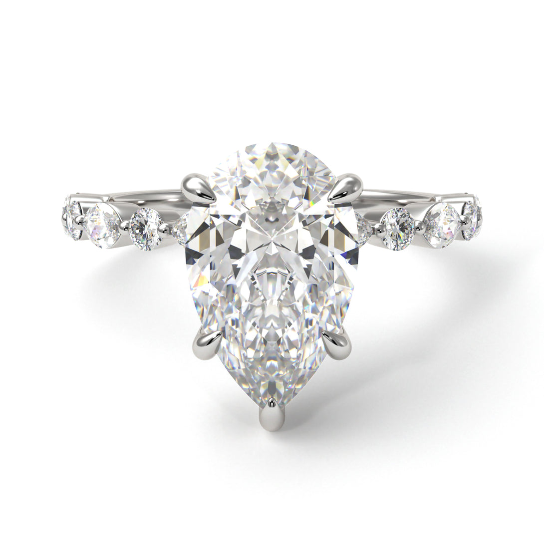 Pear-Cut Diamond Halo Engagement Ring - Nylah No. 3