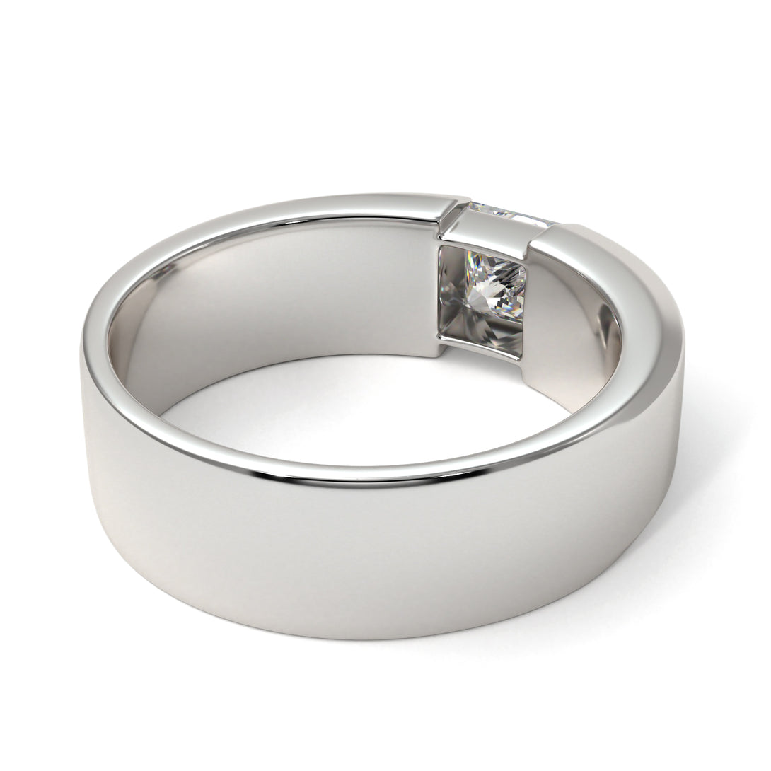 Princess Cut Diamond Solitaire Wedding Band - Lane No. 3