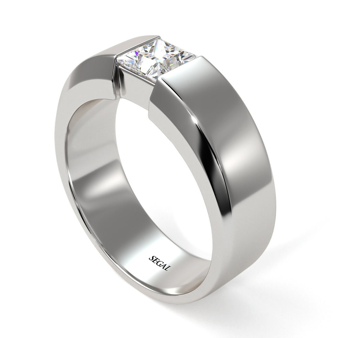 Princess Cut Diamond Solitaire Wedding Band - Lane No. 3