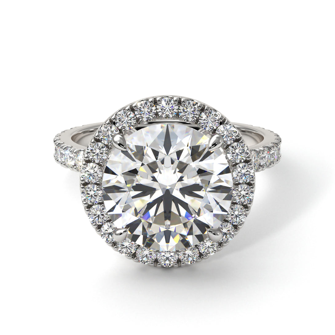 Round Cut Diamond Halo Engagement Ring - Charleigh No. 3