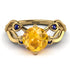Yellow Diamond Blossom 14K Golden Nature Inspired Engagement Ring - Haley No. 1013