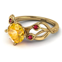 Yellow Diamond Blossom 14K Golden Nature Inspired Engagement Ring - Haley No. 1010 image 1