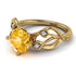 Yellow Diamond Blossom 14K Golden Nature Inspired Engagement Ring - Haley No. 1001