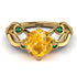 Yellow Diamond Blossom 14K Golden Nature Inspired Engagement Ring - Haley No. 1004 image 2