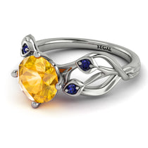 Yellow Diamond Blossom 14K Golden Nature Inspired Engagement Ring - Haley No. 1015 image 1
