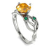 Yellow Diamond Blossom 14K Golden Nature Inspired Engagement Ring - Haley No. 1006
