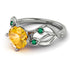 Yellow Diamond Blossom 14K Golden Nature Inspired Engagement Ring - Haley No. 1006
