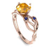 Yellow Diamond Blossom 14K Golden Nature Inspired Engagement Ring - Haley No. 1014