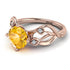 Yellow Diamond Blossom 14K Golden Nature Inspired Engagement Ring - Haley No. 1002