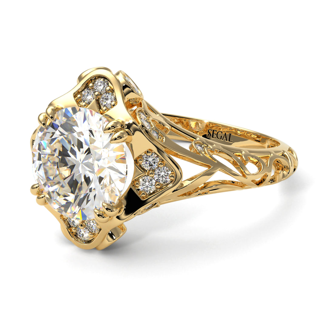 Diamond Ornate Filigree Engagement Ring - Evie No. 1