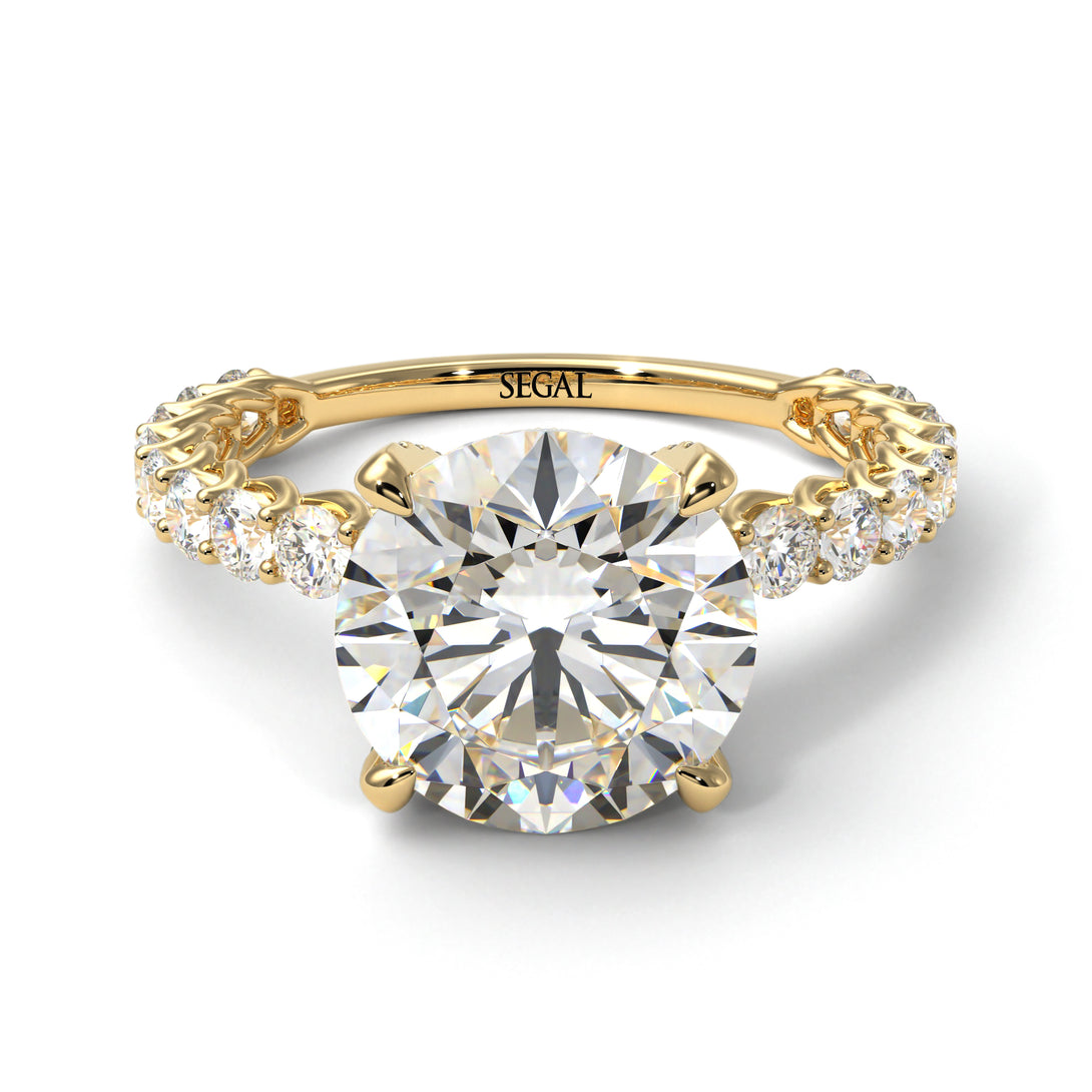 Diamond Twisted Band Halo Engagement Ring - Avianna No. 1