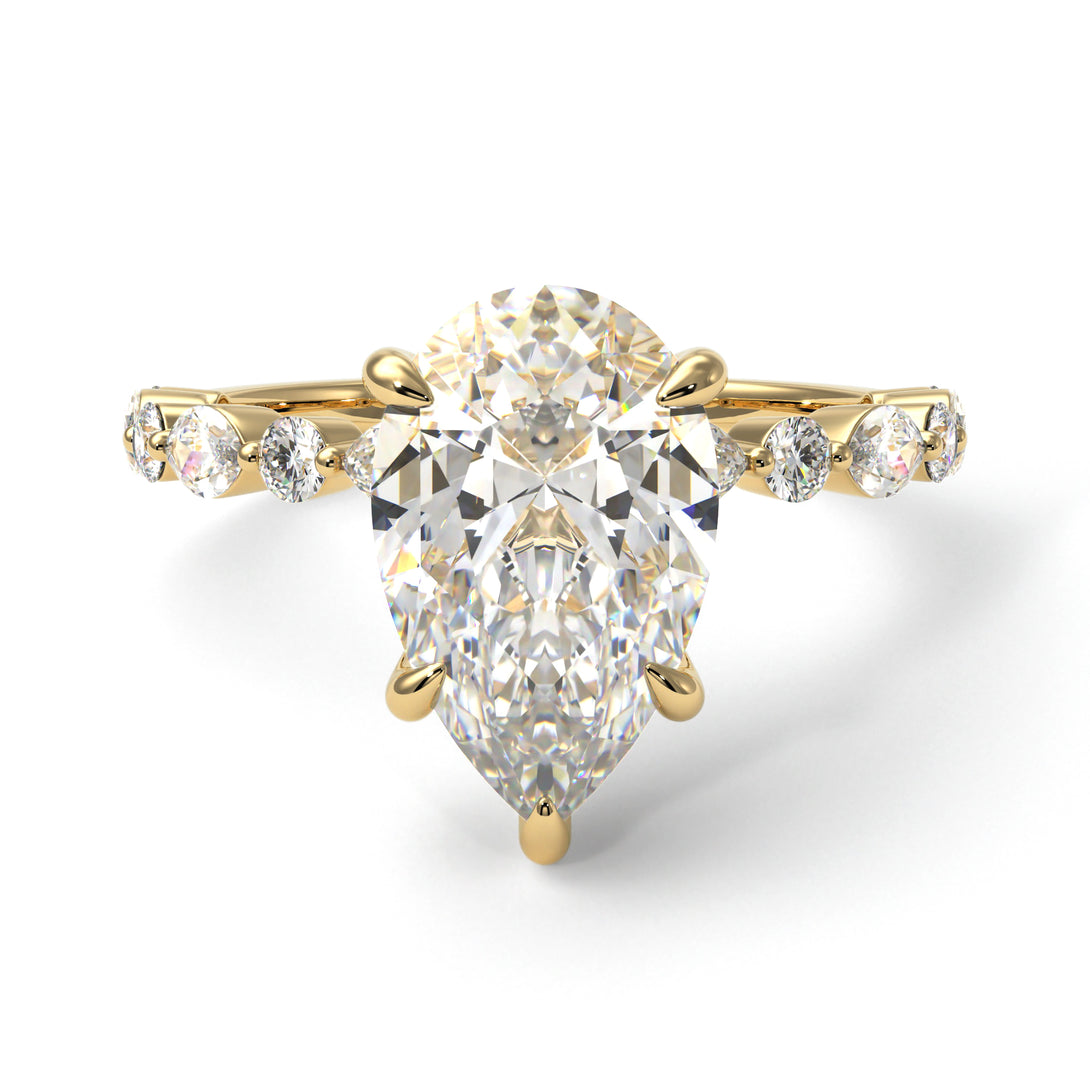 Pear-Cut Diamond Halo Engagement Ring - Nylah No. 1