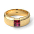 Princess Cut Ruby Solitaire Wedding Band - Lane No. 10