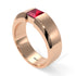 Princess Cut Ruby Solitaire Wedding Band - Lane No. 11