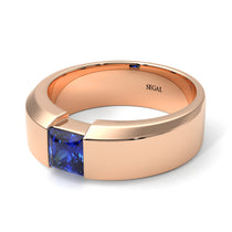 Princess Cut Sapphire Solitaire Wedding Band - Lane No. 14 image 1