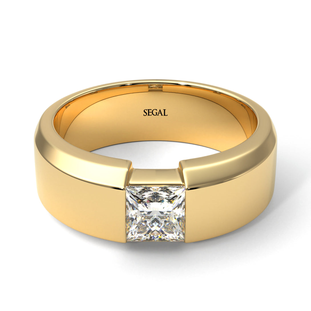 Princess Cut Diamond Solitaire Wedding Band - Lane No. 1