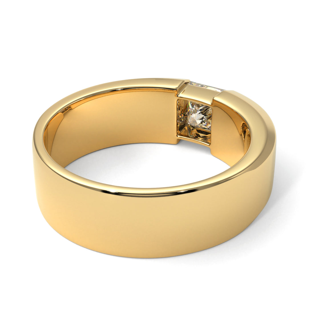 Princess Cut Diamond Solitaire Wedding Band - Lane No. 1