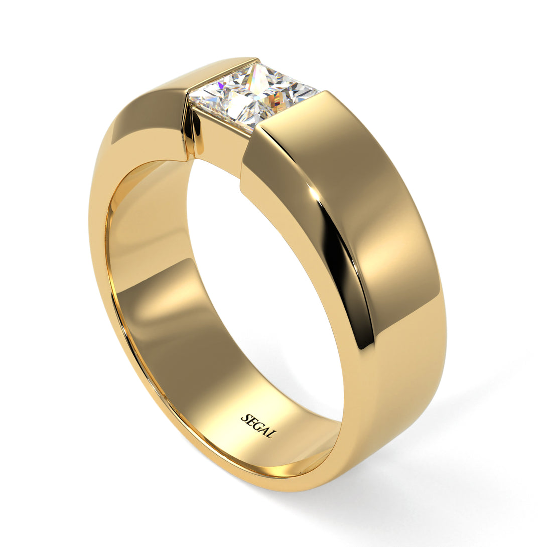 Princess Cut Diamond Solitaire Wedding Band - Lane No. 1