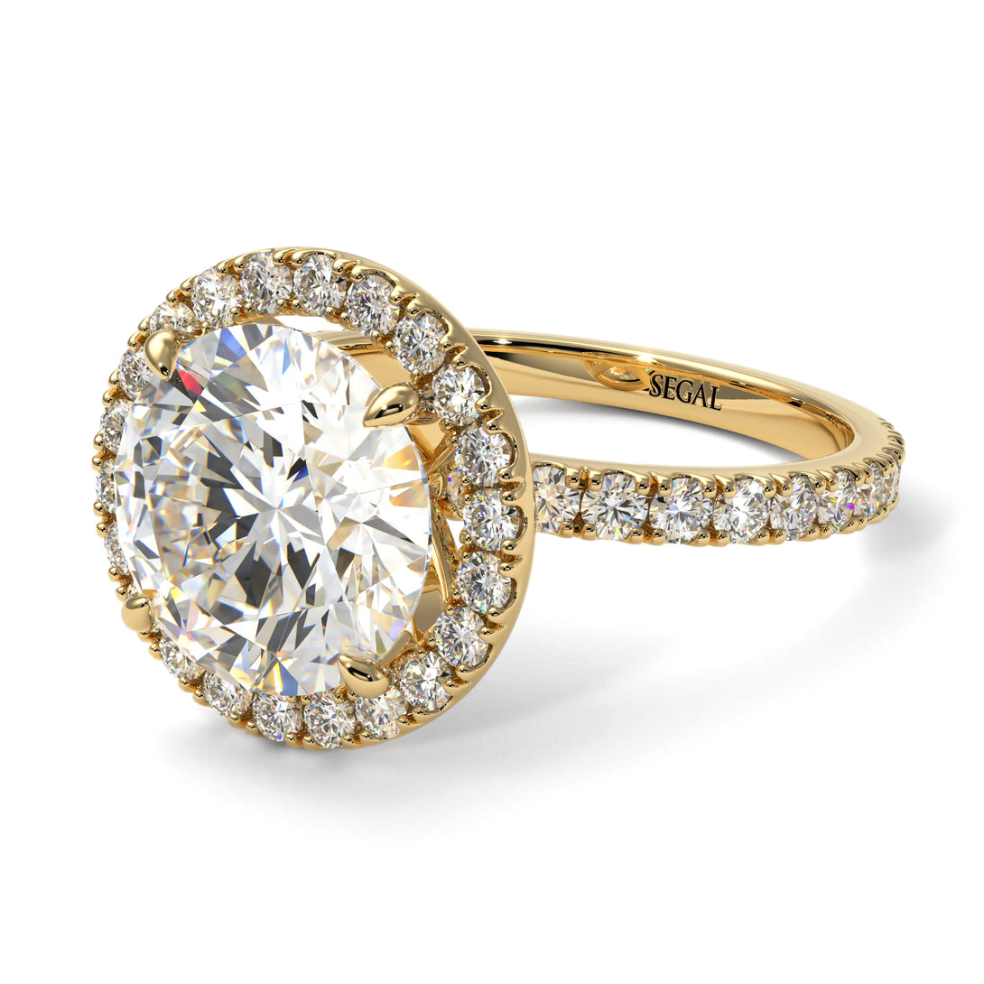 Round Cut Diamond Halo Engagement Ring - Charleigh No. 1